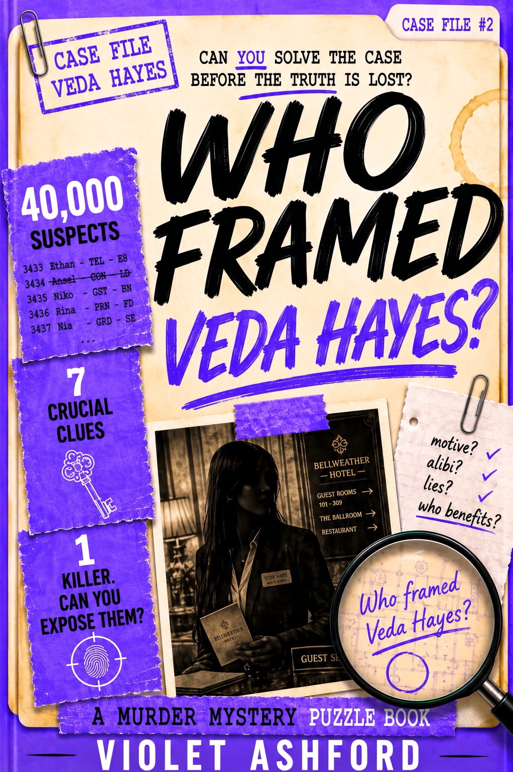 Book cover for Who Framed Veda Hayes? by Violet Ashford